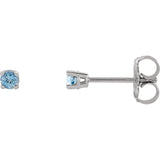 14K White Gold Classic Gemstone Post Earrings - Cailins | Fine Jewelry + Gifts