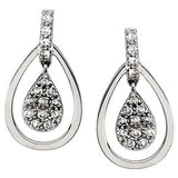 14K White Gold 1/4 CTW diamond Cluster Earrings - Cailin's