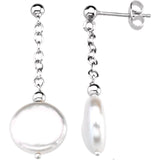 Sterling Silver Freshwater Coin Pearl Earrings - Cailins | Fine Jewelry + Gifts