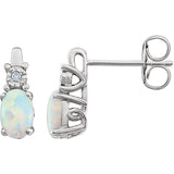 14K White Gold Gemstone diamond Accent Earrings - Cailins | Fine Jewelry + Gifts