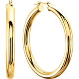 14K Yellow Gold 4mm Tube Hoop Earrings - Cailins | Fine Jewelry + Gifts
