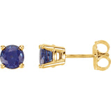 14K Gold Classic Gemstone Post Earrings - Cailin's