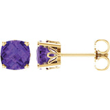 Genuine Gemstone Cushion Post Earrings - Cailins | Fine Jewelry + Gifts