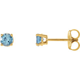 14K Yellow Gold Classic Gemstone Post Earrings - Cailins | Fine Jewelry + Gifts