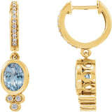 14K Gold Aquamarine Diamond Earrings - Cailins | Fine Jewelry + Gifts