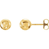 14K Yellow Gold Diamond Cut Ball Earrings - Cailin's