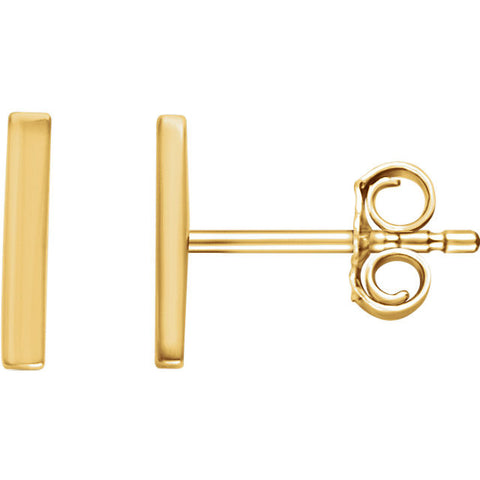 14K Gold Classic Vertical Bar Post Earrings - Cailins | Fine Jewelry + Gifts