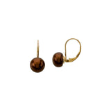 Chocolate Pearl Leverback Earrings - Cailin's