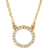 14K Gold Diamond Perfect Circle Necklace - Cailin's