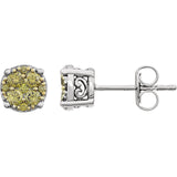 14K White Gold Color Diamond Cluster Earrings - Cailins | Fine Jewelry + Gifts