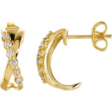 14K Gold Criss Cross 1/4 CT diamond Post Earrings - Cailins | Fine Jewelry + Gifts