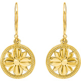 14K Gold Filigree Floral Earrings - Cailin's