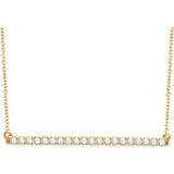 14K Gold Diamond Bar Necklace - Cailin's