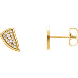 Geometric Piece diamond Post Earrings - Cailin's
