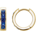Brilliant Blue Sapphire Hoop Earrings - Cailin's