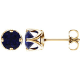14K Gold Woven Gemstone Post Earrings - Cailin's