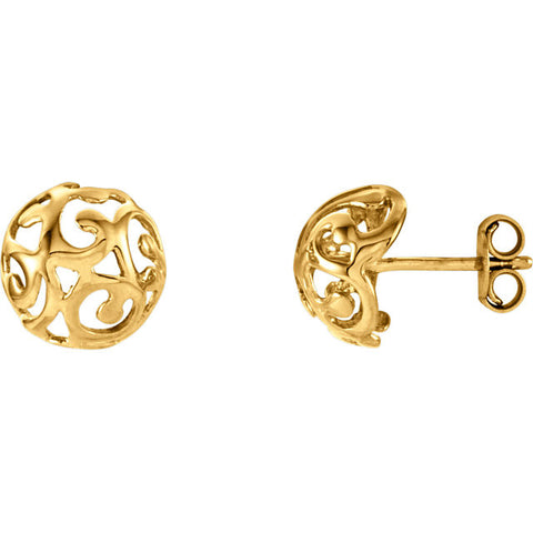 14K Gold Scroll Swirl Earrings - Cailin's