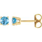 14K Yellow Gold Classic Gemstone Post Earrings - Cailins | Fine Jewelry + Gifts