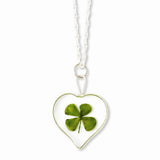 Sterling Silver Real Lucky Four Leaf Clover Shamrock Necklace - Cailin's