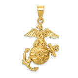 14K Yellow Gold U.S. Marine Corps Military Necklace Charm - Cailin's