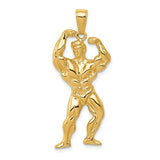 14K Yellow Gold Weightlifter Necklace Charm - Cailin's
