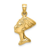 14K Yellow Gold Queen Nefertiti Necklace Charm - Cailin's