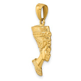 14K Yellow Gold Egyptian Queen Nefertiti Necklace Charm - Cailin's