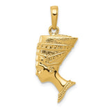 14K Yellow Gold Egyptian Queen Nefertiti Necklace Charm - Cailin's