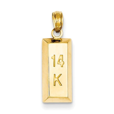14K Yellow Gold 14K Gold Bar Necklace Charm - Cailin's
