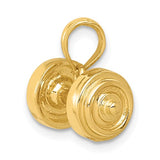 14K Yellow Gold Barbell Free Weights Necklace Charm - Cailin's