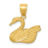 14K Yellow Gold Swan Necklace Charm - Cailin's