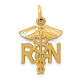 14K Yellow Gold Nurse RN Necklace Charm - Cailin's