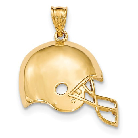 14K Yellow Gold Football Helmet Necklace Charm - Cailin's