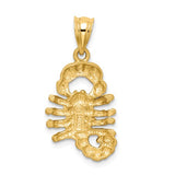 14K Yellow Gold Scorpion Scorpio Horoscope Necklace Charm - Cailin's