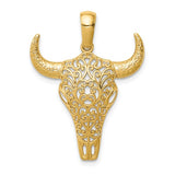 14K Yellow Gold Western Filigree Horns Charm - Cailin's