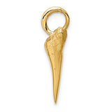 14K Yellow Gold Stylish Shark Tooth Necklace Charm - Cailin's