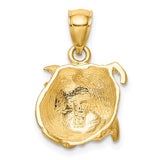 14K Yellow Gold Bulldog Necklace Charm - Cailin's