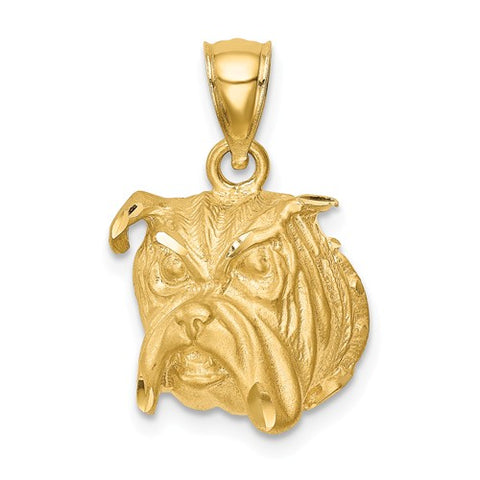 14K Yellow Gold Bulldog Necklace Charm - Cailin's