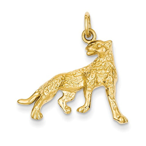 14K Yellow Gold Jungle Cheetah Necklace Charm - Cailin's