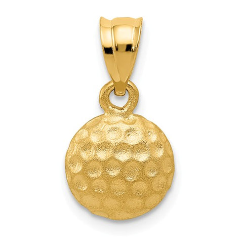 14K Yellow Gold Golf Ball Necklace Charm - Cailin's
