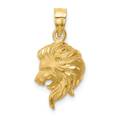 14K Yellow Gold Royal Lion Necklace Charm - Cailin's