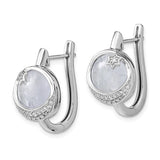 14K White Gold Moonstone diamond Stars Earrings - Cailin's