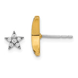 14K Two Tone Moon Star diamond Earrings - Cailin's