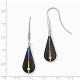 Black Titanium White Sapphire Rainbow French Wire Earrings - Cailin's