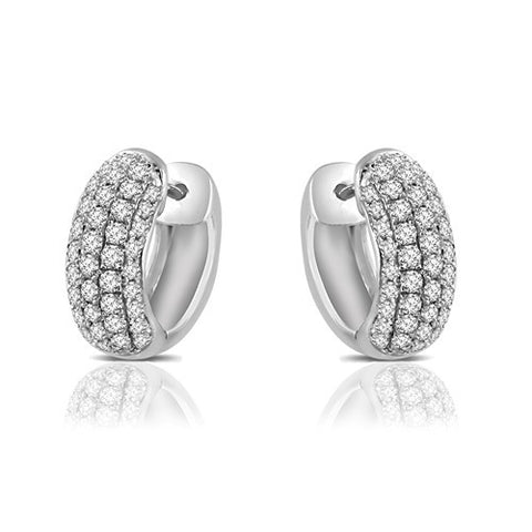 14K White Gold Pavé One Carat diamond Earrings - Cailin's