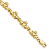 14K Yellow Gold Classic Claddagh Bracelet - Cailin's