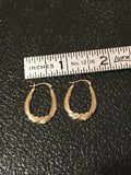 14K Yellow Gold Oval Crescent Hoop Earrings - Cailins | Fine Jewelry + Gifts