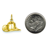 14K Yellow Gold Classic Cowboy Hat Necklace Charm - Cailin's