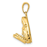 14K Yellow Gold Moveable Shark Mouth Jaws Necklace Charm - Cailin's