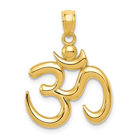 14K Yellow Gold Om Symbol Necklace Charm - Cailin's